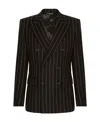 Dolce & Gabbana Pinstripe Double-breasted Blazer In Black