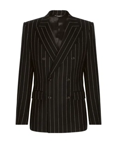 DOLCE & GABBANA DOLCE  GABBANA STRIPED DOUBLE-BREASTED BLAZER