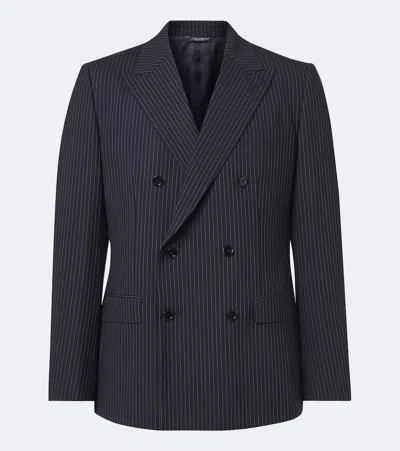 Dolce & Gabbana Pinstripe Double-breasted Wool-blend Blazer In Multi