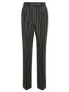 Dolce & Gabbana Pinstripe High Waist Trousers In Gray