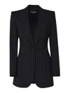 Dolce & Gabbana Black Virgin Wool Blazer In Black