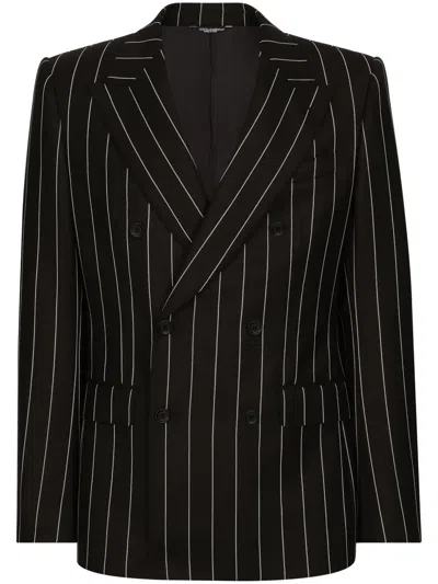 DOLCE & GABBANA PINSTRIPE-PATTERN WOOL BLAZER