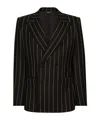 Dolce & Gabbana Pinstripe-pattern Wool Blazer In Black