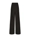 Dolce & Gabbana Pinstripe-print Wide-leg Trousers In Black