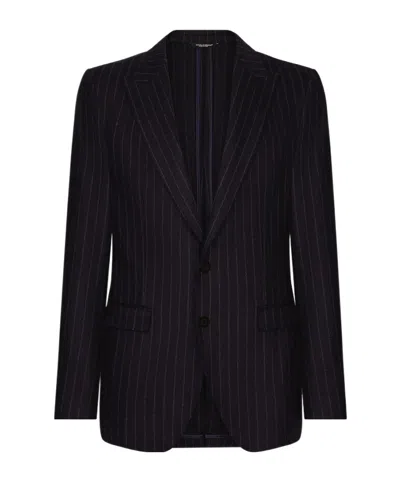 DOLCE & GABBANA DOLCE  GABBANA PINSTRIPED FLANNEL TAORMINA-FIT JACKET