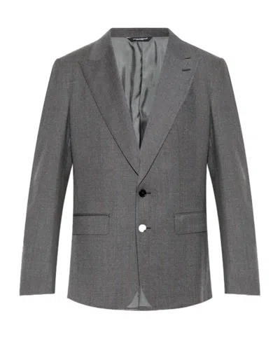 Dolce & Gabbana Pinstripe Single-breasted Jacket In Black