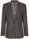 Dolce & Gabbana Pinstripe Single-breasted Jacket In Grey