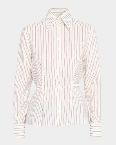 DOLCE & GABBANA PINSTRIPE TIE-WAIST SHIRT