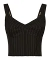 Dolce & Gabbana Pinstriped Bustier Top In Black