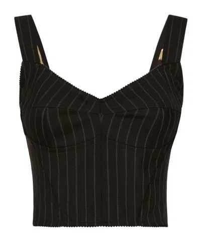 Dolce & Gabbana Pinstriped Bustier Top In Multicolor