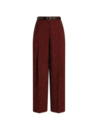 Dolce & Gabbana Pinstripe Trousers In Burgundy