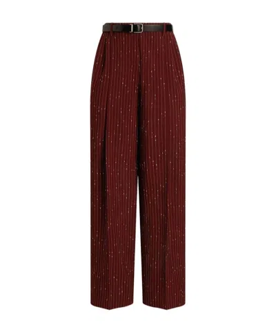 Dolce & Gabbana Pinstripe Trousers In Burgundy