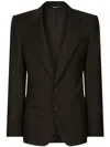 Dolce & Gabbana Pinstripe Wool Blazer In Black