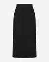 Dolce & Gabbana Calf Length High-waisted Pinstripe Midi Skirt In Multicolor
