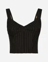 Dolce & Gabbana Pinstriped Bustier Top In Multicolor
