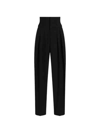 Dolce & Gabbana Pinstripe Wool Jacquard Trousers In Black
