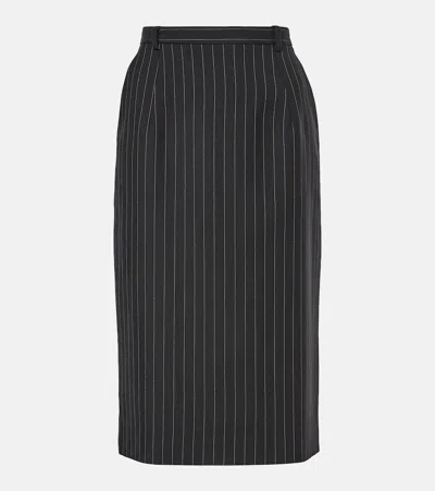 DOLCE & GABBANA PINSTRIPE WOOL PENCIL SKIRT