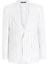 Dolce & Gabbana Pinstriped Blazer In White