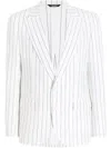 Dolce & Gabbana Pinstriped Blazer In White