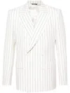 Dolce & Gabbana Pinstriped Double-breasted Blazer In Black  