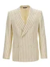 DOLCE & GABBANA PINSTRIPED DOUBLE-BREASTED BLAZER