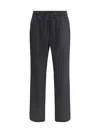 Dolce & Gabbana Stripe-pattern Drawstring Trousers In Black