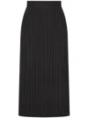 Dolce & Gabbana Calf Length High-waisted Pinstripe Midi Skirt In Black