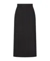 Dolce & Gabbana Calf Length High-waisted Pinstripe Midi Skirt In Black