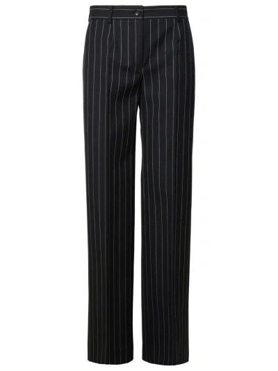 Dolce & Gabbana Pinstriped Straight-leg Trousers In Multi