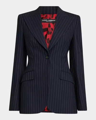Dolce & Gabbana Pinstriped Stretch Virgin-wool Single-breasted Blazer In Rigato