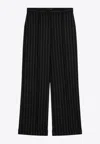 Dolce & Gabbana Wide Black Pinstriped Pants In Black
