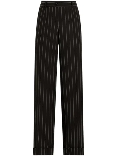 Dolce & Gabbana Pinstriped Tailored Trousers In Black