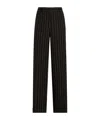 Dolce & Gabbana Pinstripe Virgin Wool Straight Pants In Black