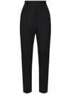 Dolce & Gabbana Striped Tailored High-waist Trousers In Black