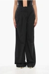 Dolce & Gabbana Pinstriped Virgin Wool Double Pleated Pants In Black