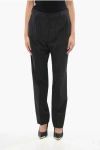 Dolce & Gabbana Pinstriped Virgin Wool Stretch Pants In Black