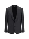 Dolce & Gabbana Pinstripe-pattern Notched-lapel Blazer In Blue