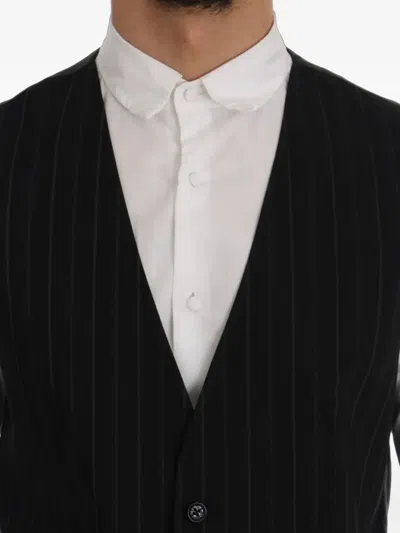 Dolce & Gabbana Pinstripe-pattern Waistcoat In Black