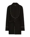 Dolce & Gabbana Piped Belted Shawl Jacket In Black