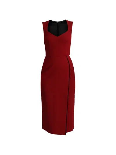 Dolce & Gabbana Piped Midi Dress In Red