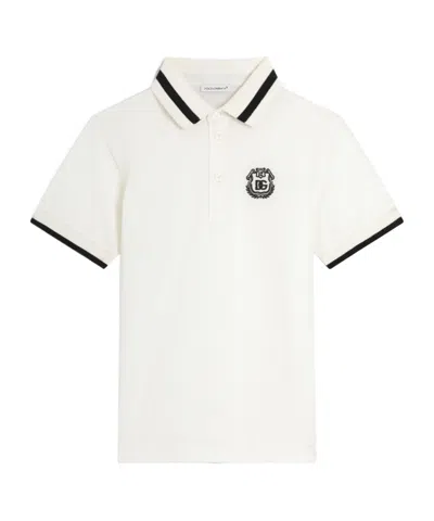 Dolce & Gabbana Kids' Piqué Polo Shirt With Logo In Multi