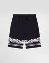 Dolce & Gabbana Bermuda In Piquet Con Stampa Bandana In Blu Scurissimo 1