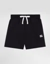 Dolce & Gabbana Piqué Shorts With Dg Logo In Blu Scurissimo 1
