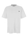 Dolce & Gabbana White Crewneck T-shirt With Logo Embroidery On The Front
