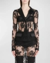 DOLCE & GABBANA PIZZO CHANTILLY LACE BLAZER JACKET