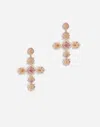 Dolce & Gabbana Pizzo Earrings In Yellow 18kt Gold With Pink Tourmalines In Gold