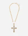Dolce & Gabbana Pizzo Necklace In Yellow 18kt Gold With Aquamarines In Gold