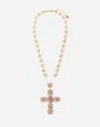 Dolce & Gabbana Pizzo Necklace In Yellow 18kt Gold With Pink Tourmalines In Gold