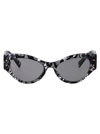 Dolce & Gabbana Pizzo Nero Acetate Sunglasses In Black