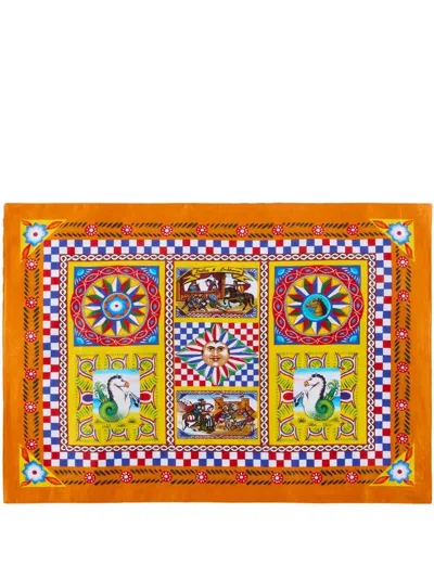 Dolce & Gabbana Placemat-napkin Set In Multicolour